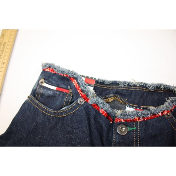 vtg Tommy Hilfiger Jeans Size 5‎ Women Low waist sequins butt spellout y2k - Picture 6 of 15